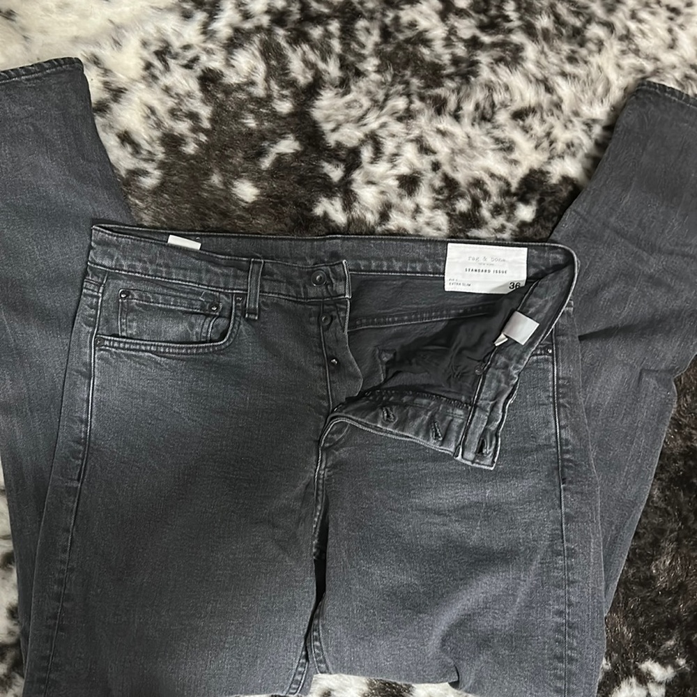 Men’s Rag & Bone Jeans, dark grey/black.